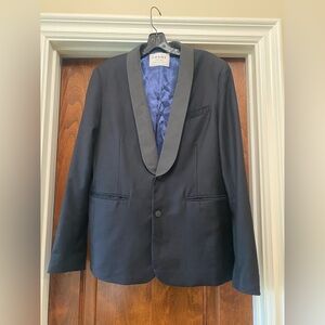 FRAME ATELIER Mens Black Wool Blazer Missing Sz Tag imo Sz 38/40- see descrip